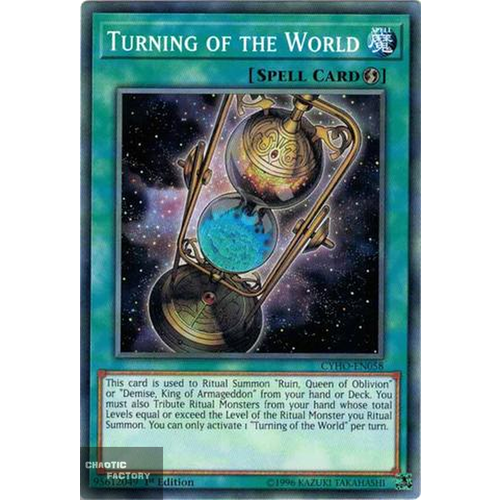 Yugioh - CYHO-EN058 - Turning of the World Common 1st Edition NM