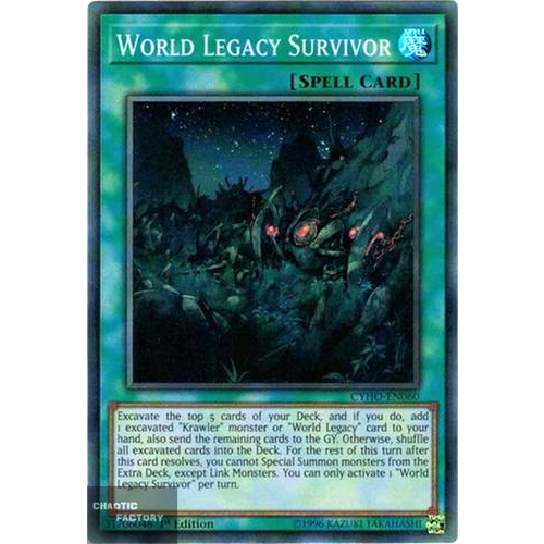 Yugioh - CYHO-EN060 - World Legacy Survivor Super Rare 1st Edition NM