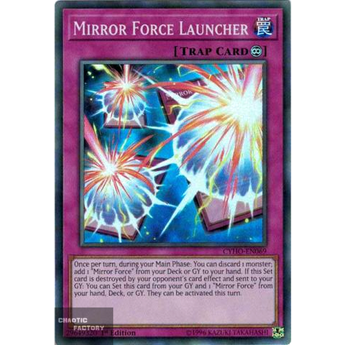Yugioh - CYHO-EN069 - Mirror Force Launcher Super Rare 1st Edition NM