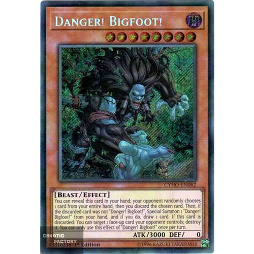 Yugioh - CYHO-EN082 - Danger! Bigfoot! Secret Rare 1st Edition NM