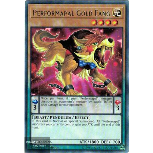 Yugioh - CYHO-EN095 - Performapal Gold Fang Rare 1st Edition NM