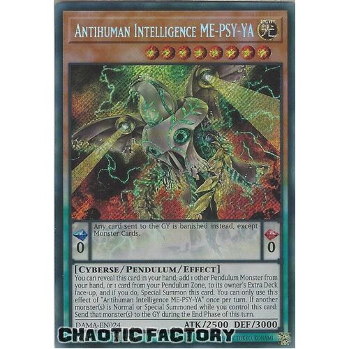 DAMA-EN024 Antihuman Intelligence ME-PSY-YA Secret Rare 1st Edition NM