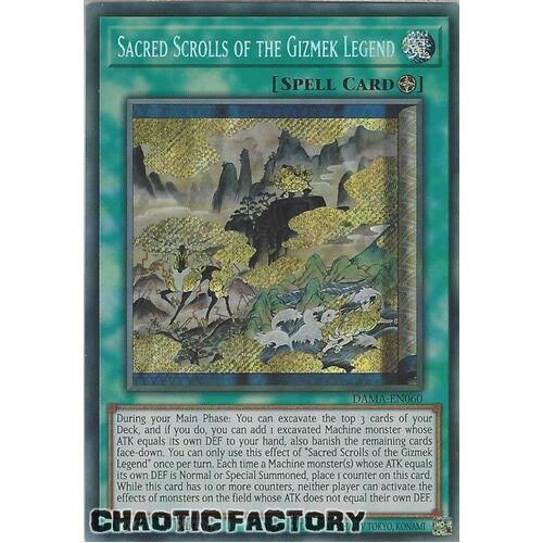 DAMA-EN060 Sacred Scrolls of the Gizmek Legend Secret Rare 1st Edition NM