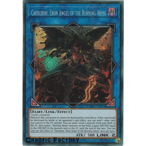 DANE-EN095 Cherubini, Ebon Angel of the Burning Abyss Secret Rare 1st Edition NM