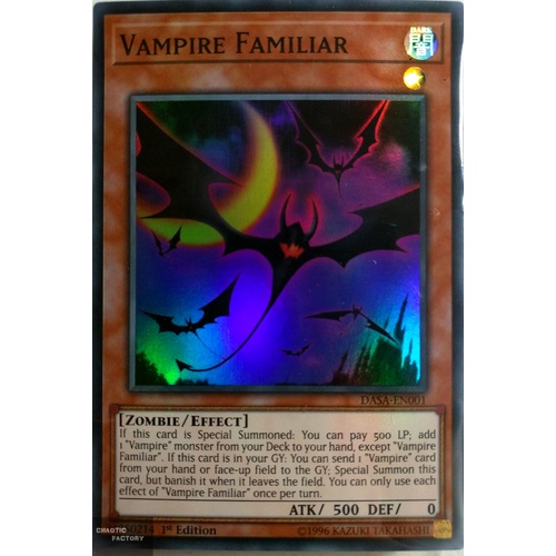 Yugioh DASA-EN001 Vampire Familiar Super Rare 1st Edition