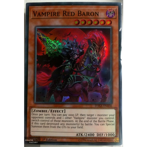 Yugioh DASA-EN006 Vampire Red Baron Super Rare 1st Edition