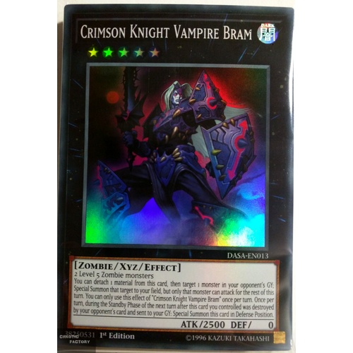 Yugioh DASA-EN013 Crimson Knight Vampire Bram Super Rare 1st Edition