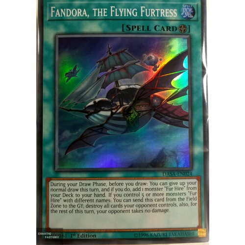 Yugioh DASA-EN024 Fandora, the Flying Furtress Super Rare 1st Edition