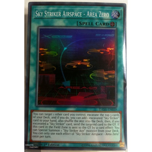 Yugioh DASA-EN039 Sky Striker Airspace - Area Zero Super Rare 1st Edition NM