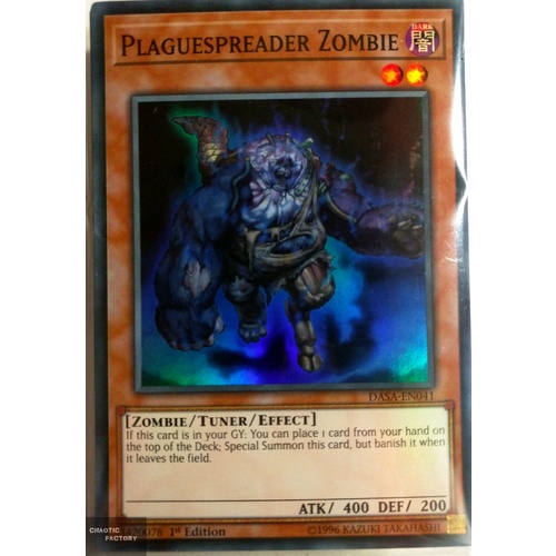 Yugioh DASA-EN041 Plaguespreader Zombie Super Rare 1st Edition