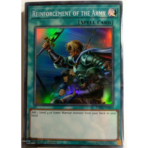 Yugioh DASA-EN053 Reinforcement of the Army Super Rare 1st Edition NM