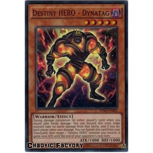 Yugioh DESO-EN002 Destiny HERO - Dynatag Super Rare 1st Edition