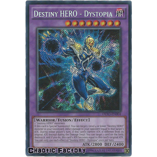 DESO-EN004 Destiny HERO - Dystopia Secret Rare 1st Edition NM