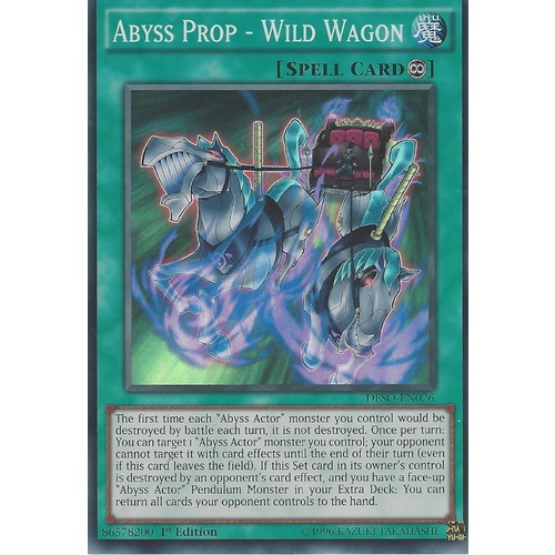 Yugioh DESO-EN026 Abyss Prop - Wild Wagon Super Rare 1st Edition NM