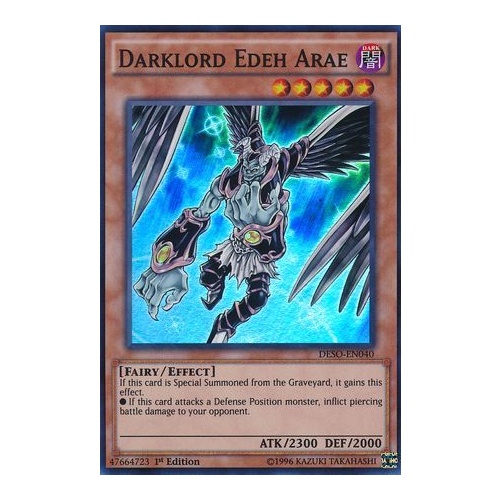 Yugioh DESO-EN040 Darklord Edeh Arae Super Rare 1st Edition