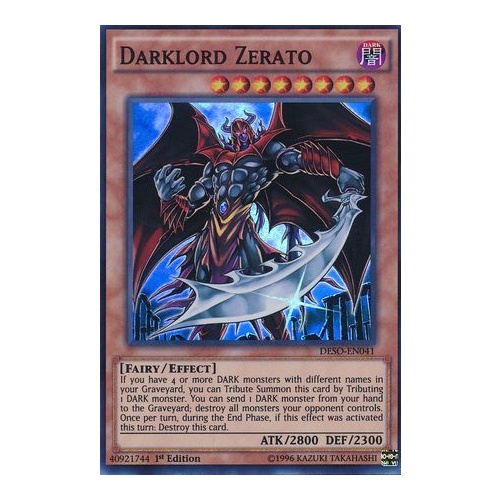 Yugioh DESO-EN041 Darklord Zerato Super Rare 1st Edition