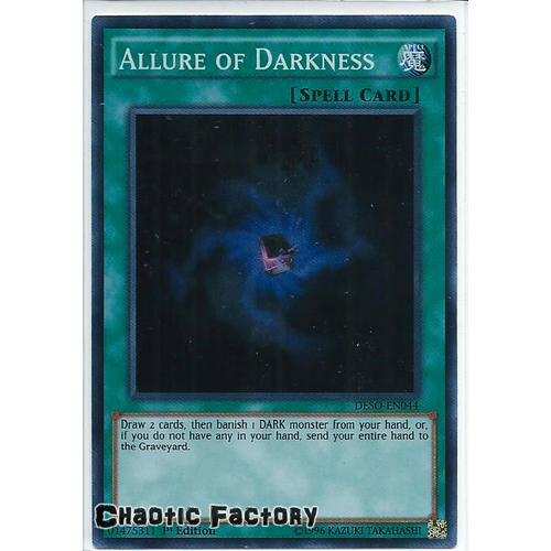 Yugioh DESO-EN044 Allure of Darkness Super Rare 1st Edition NM