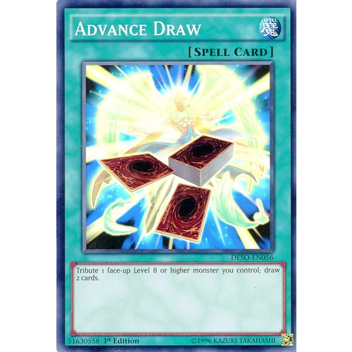Yugioh DESO-EN056 Advance Draw Super Rare 1st Edition NM