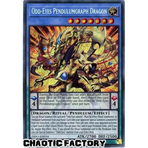 DIFO-EN034 Odd-Eyes Pendulumgraph Dragon Secret Rare 1st Edition NM
