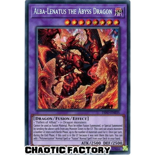 DIFO-EN035 Alba-Lenatus the Abyss Dragon Secret Rare 1st Edition NM