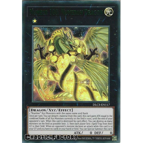 DLCS-EN117 Number 100: Numeron Dragon GREEN Ultra Rare 1st Edition NM