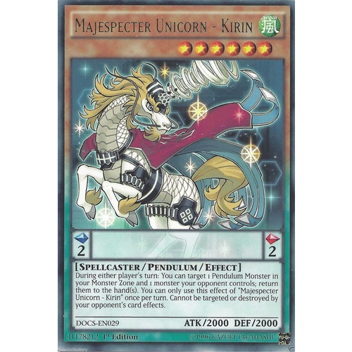 Majespecter Unicorn - Kirin DOCS-EN029 Rare 1st Edition NM