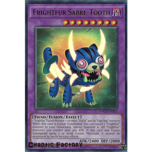 YUGIOH Frightfur Sabre-Tooth DOCS-EN043 - Ultra Rare - Near Mint - 1st Edition