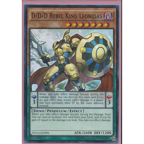 D/D/D Rebel King Leonidas - DOCS-EN098 SUPER RARE Unlmited Edition NM