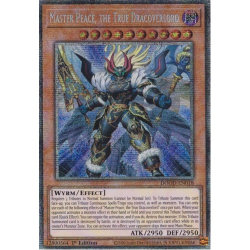 DOOD-EN018 Master Peace, the True Dracoverlord Starlight Rare 1st Edition NM