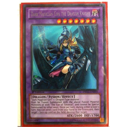 YUGIOH Dark Magician Girl The Dragon Knight Secret rare DRLG-EN004 1st edition!