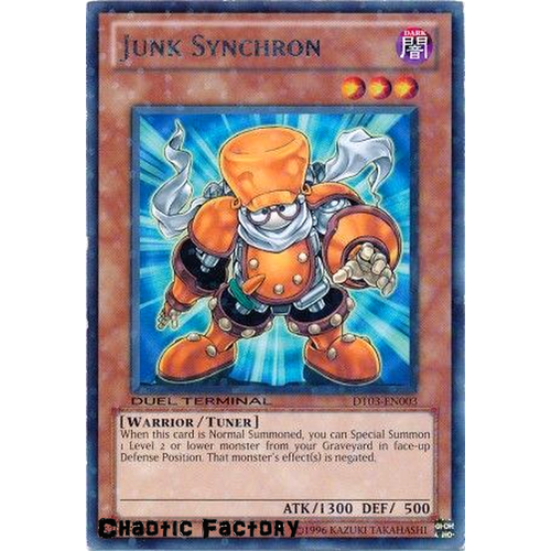 Yugioh DT03-EN003 Junk Synchron Duel Terminal Rare Parallel Rare 1st Edition NM