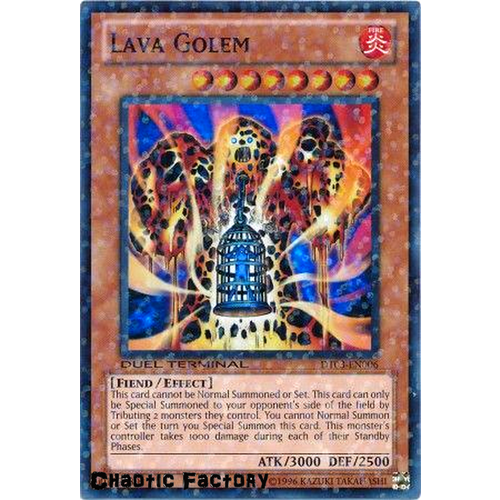 Yugioh DT03-EN006 Lava Golem Duel Terminal Super Parallel Rare 1st Edition NM