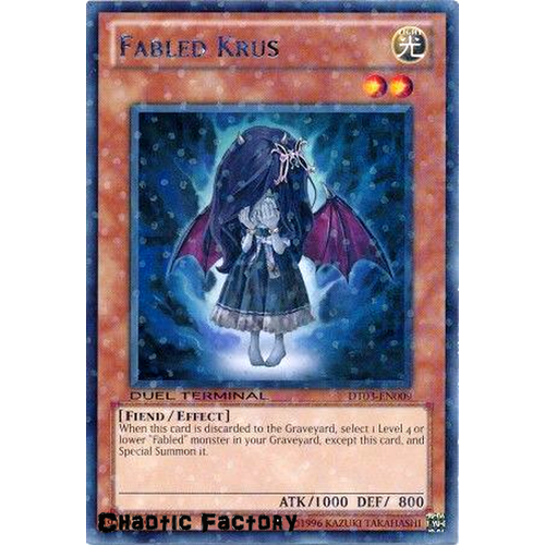 Yugioh DT03-EN009 Fabled Krus Duel Terminal Rare Parallel Rare 1st Edition NM