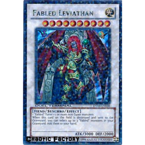 Yugioh DT03-EN036 Fabled Leviathan Duel Terminal Ultra Parallel Rare 1st Edition NM