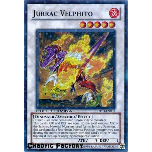 Yugioh DT03-EN037 Jurrac Velphito Duel Terminal Super Parallel Rare 1st Edition NM