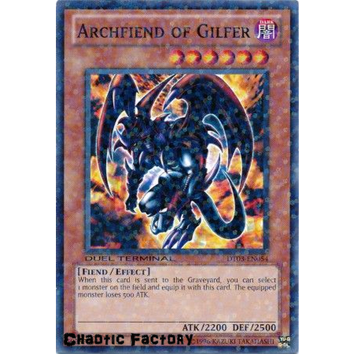 Yugioh DT03-EN054 Archfiend of Gilfer Duel Terminal Normal Parallel Rare 1st Edition NM