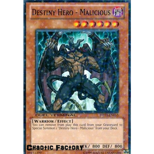 Yugioh DT03-EN055 Destiny Hero - Malicious Duel Terminal Normal Parallel Rare 1st Edition NM