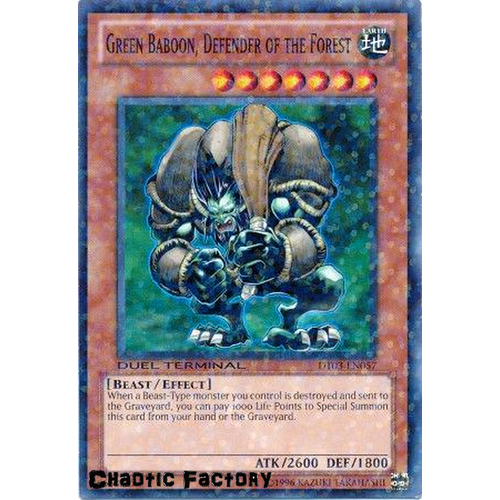 Yugioh DT03-EN057 Green Baboon, Defender of the Forest Duel Terminal Normal Parallel Rare 1st Edition NM