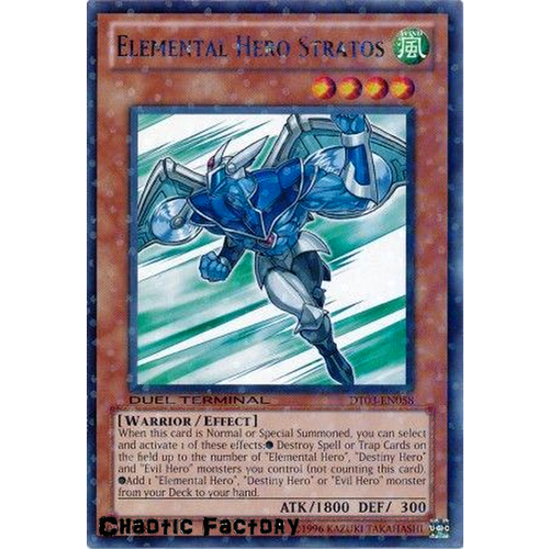 Yugioh DT03-EN058 Elemental Hero Stratos Duel Terminal Rare Parallel Rare 1st Edition NM