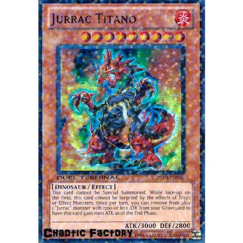 Yugioh DT03-EN067 Jurrac Titano Duel Terminal Super Parallel Rare 1st Edition NM
