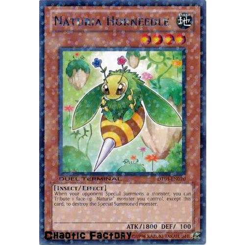 Yugioh DT03-EN070 Naturia Horneedle Duel Terminal Rare Parallel Rare 1st Edition NM