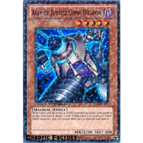 Yugioh DT03-EN078 Ally of Justice Omni-Weapon Duel Terminal Super Parallel Rare 1st Edition NM