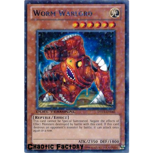 Yugioh DT03-EN081 Worm Warlord Duel Terminal Rare Parallel Rare 1st Edition NM
