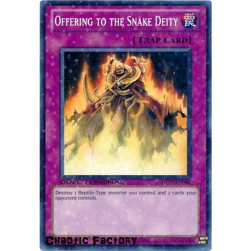 Yugioh DT03-EN096 Offering to the Snake Deity Duel Terminal Normal Parallel Rare 1st Edition NM