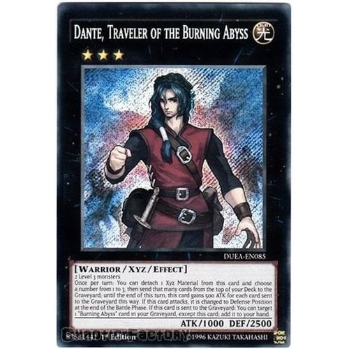 DUEA-EN085 Dante, Traveler of the Burning Abyss Secret Rare 1st Edition LP