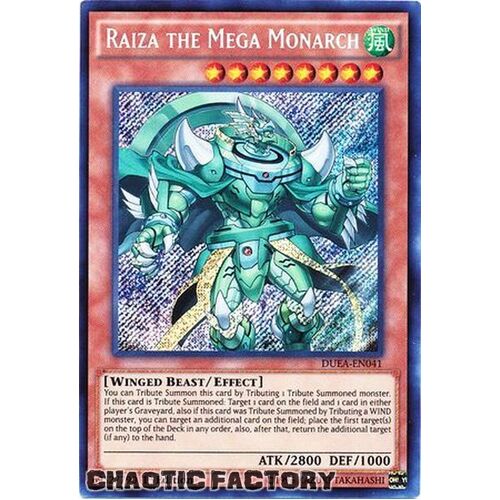 Raiza the Mega Monarch - DUEA-EN041 - Secret Rare 1st Edition NM