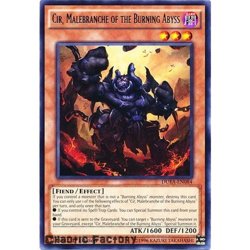 Yugioh Cir, Malebranche of the Burning Abyss Rare DUEA-EN084 1st Edition NM