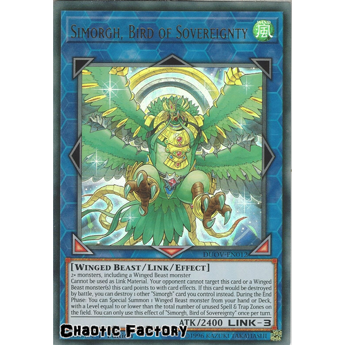 DUOV-EN012 Simorgh, Bird of Sovereignty Ultra Rare 1st Edition NM