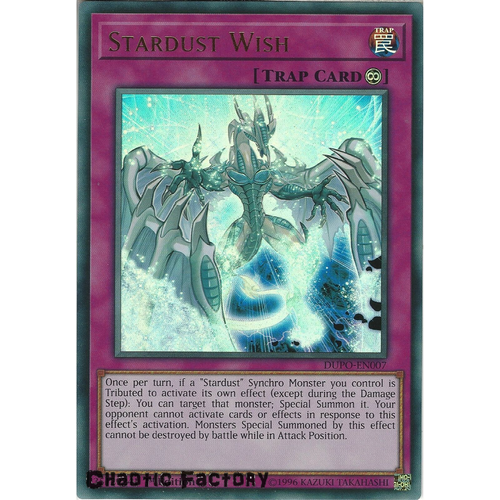 Yugioh DUPO-EN007 Stardust Wish Ultra Rare 1st Edtion NM