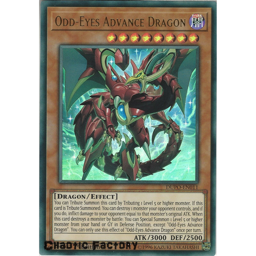 Yugioh DUPO-EN011 Odd-Eyes Advance Dragon Ultra Rare 1st Edtion NM